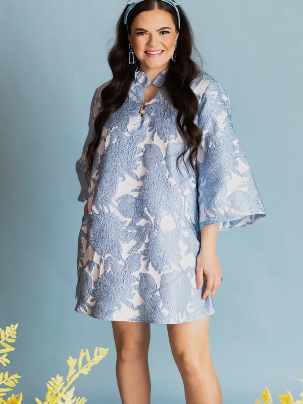 Brianna Cannon Caftan - Powder Blue Floral